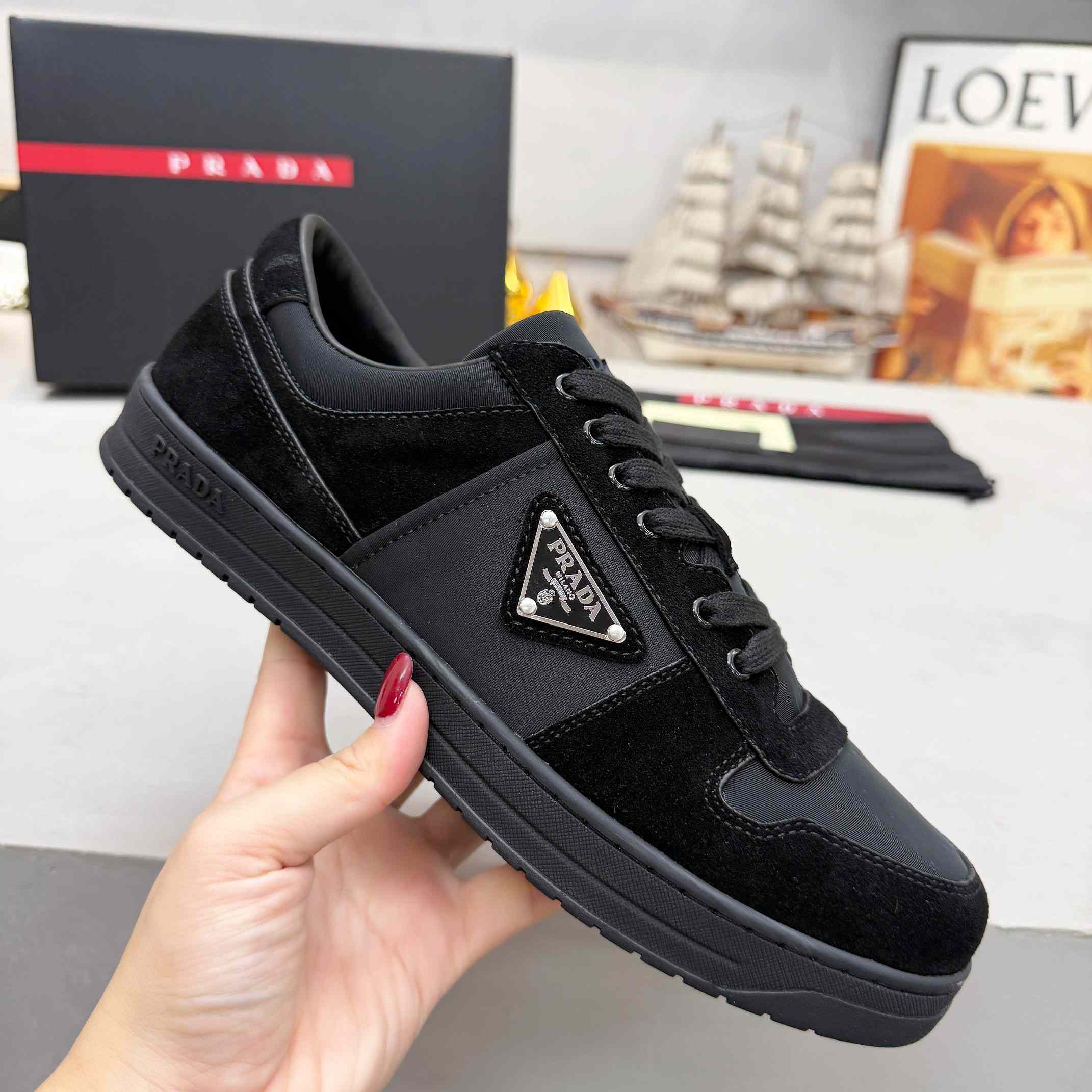 Prada Downtown Re-Nylon And Suede Sneakers - EUR FASHION