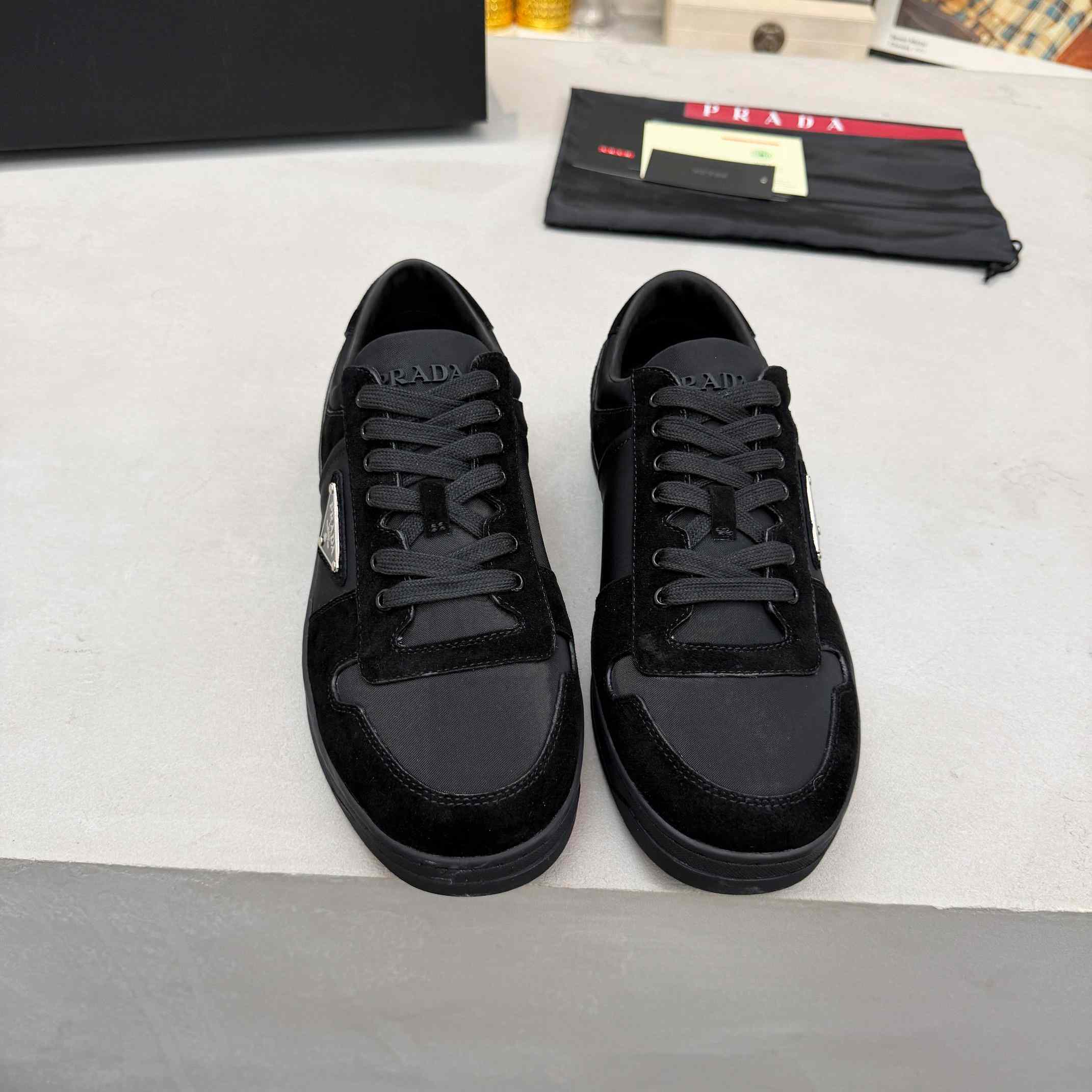 Prada Downtown Re-Nylon And Suede Sneakers - EUR FASHION