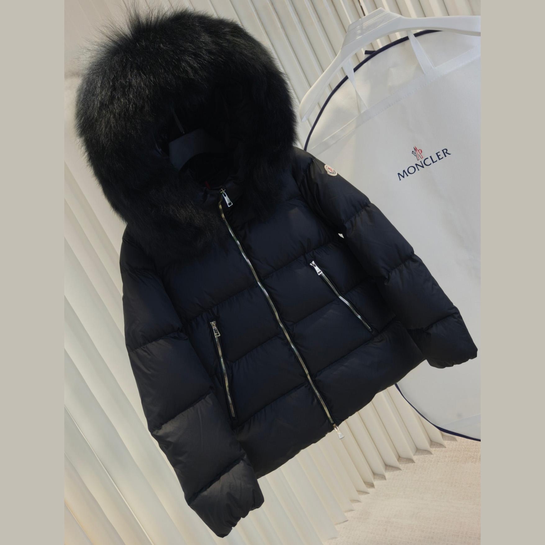 Moncler Laichefur Hooded Shearling-Trimmed Short Down Jacket - EUR FASHION