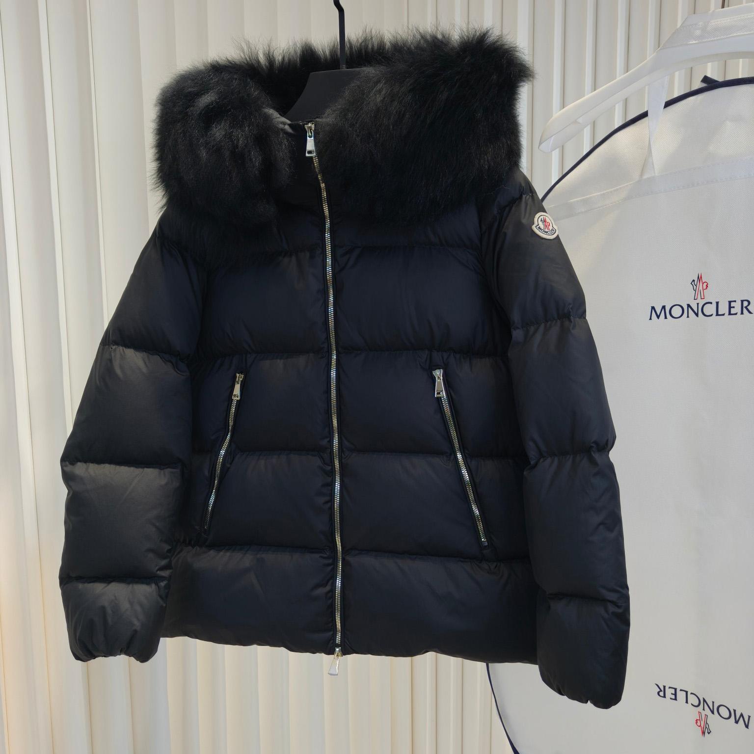 Moncler Laichefur Hooded Shearling-Trimmed Short Down Jacket - EUR FASHION