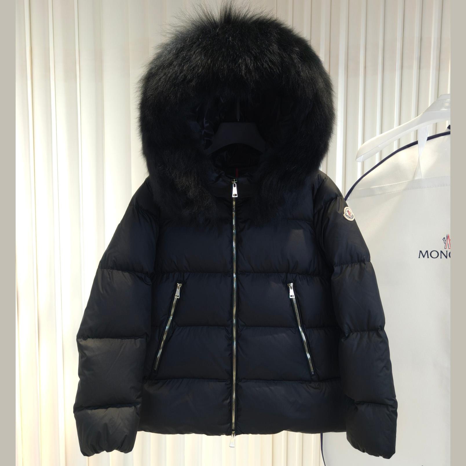 Moncler Laichefur Hooded Shearling-Trimmed Short Down Jacket - EUR FASHION