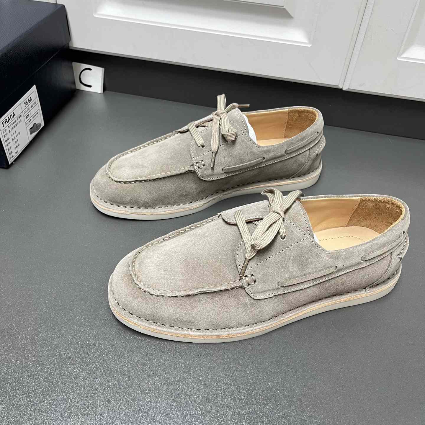 Prada Bleached Suede Loafers - EUR FASHION