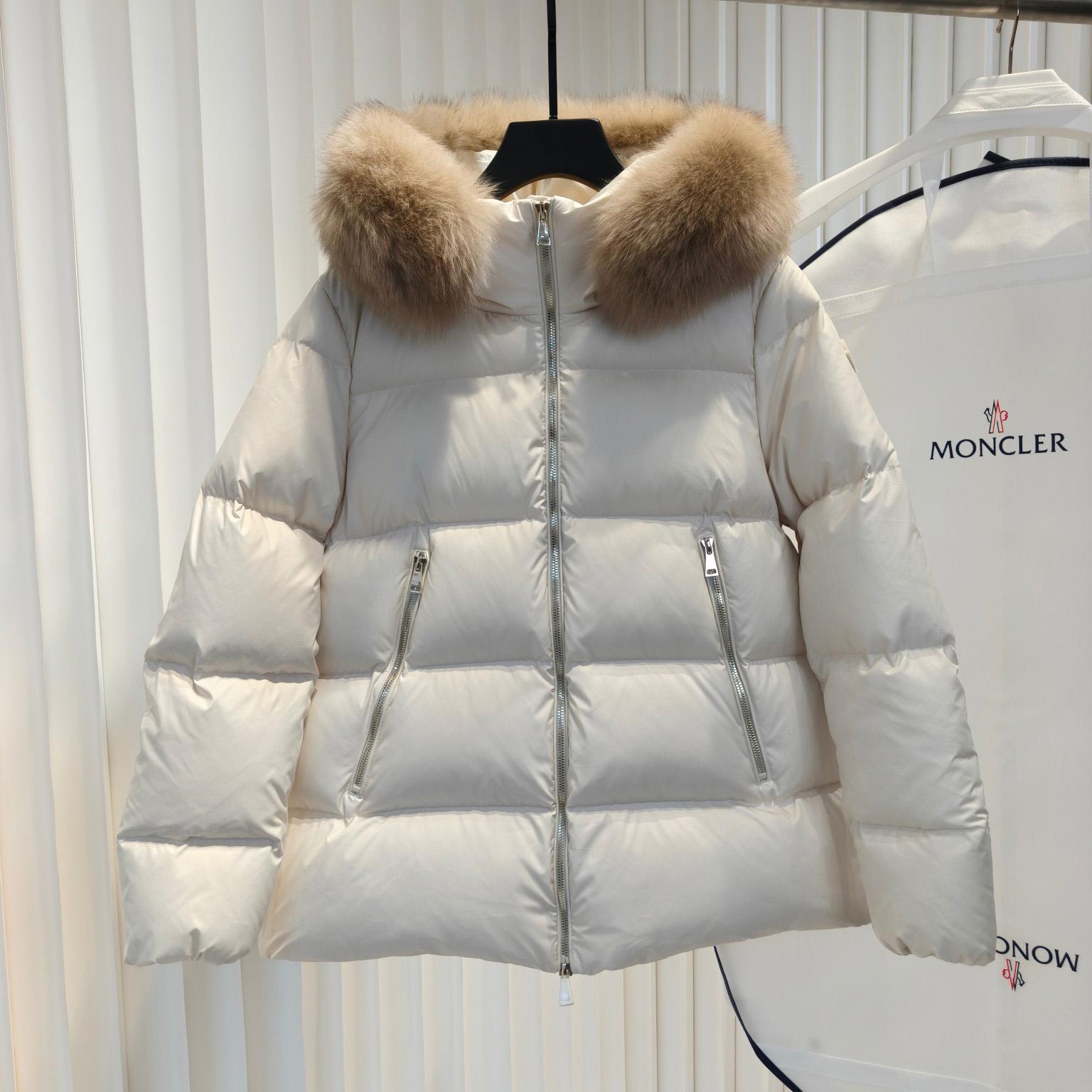 Moncler Laichefur Hooded Shearling-Trimmed Short Down Jacket - EUR FASHION