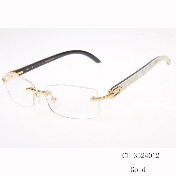 Cartier CT_3524012 White Mix Black Buffalo Eyeglasses In Gold - EUR FASHION