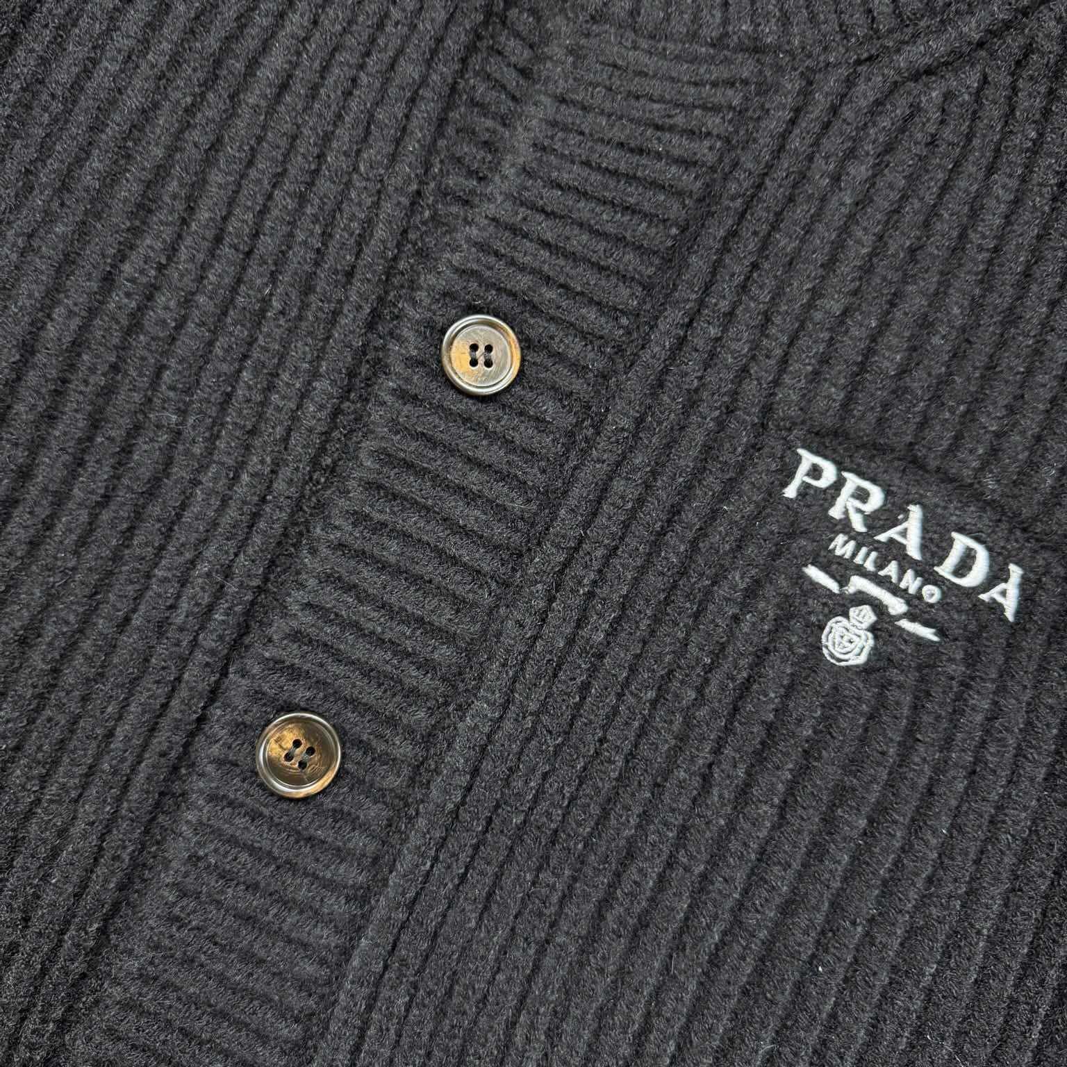Prada Cashgora Ribbed-Knit Cardigan - EUR FASHION