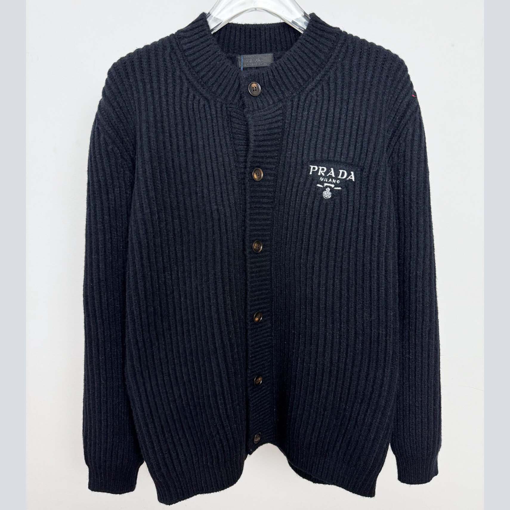 Prada Cashgora Ribbed-Knit Cardigan - EUR FASHION
