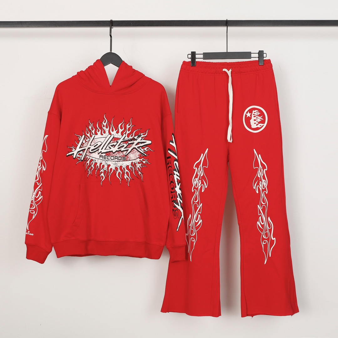 Hellstar Cotton Hoodie And Sweatpant - EUR FASHION