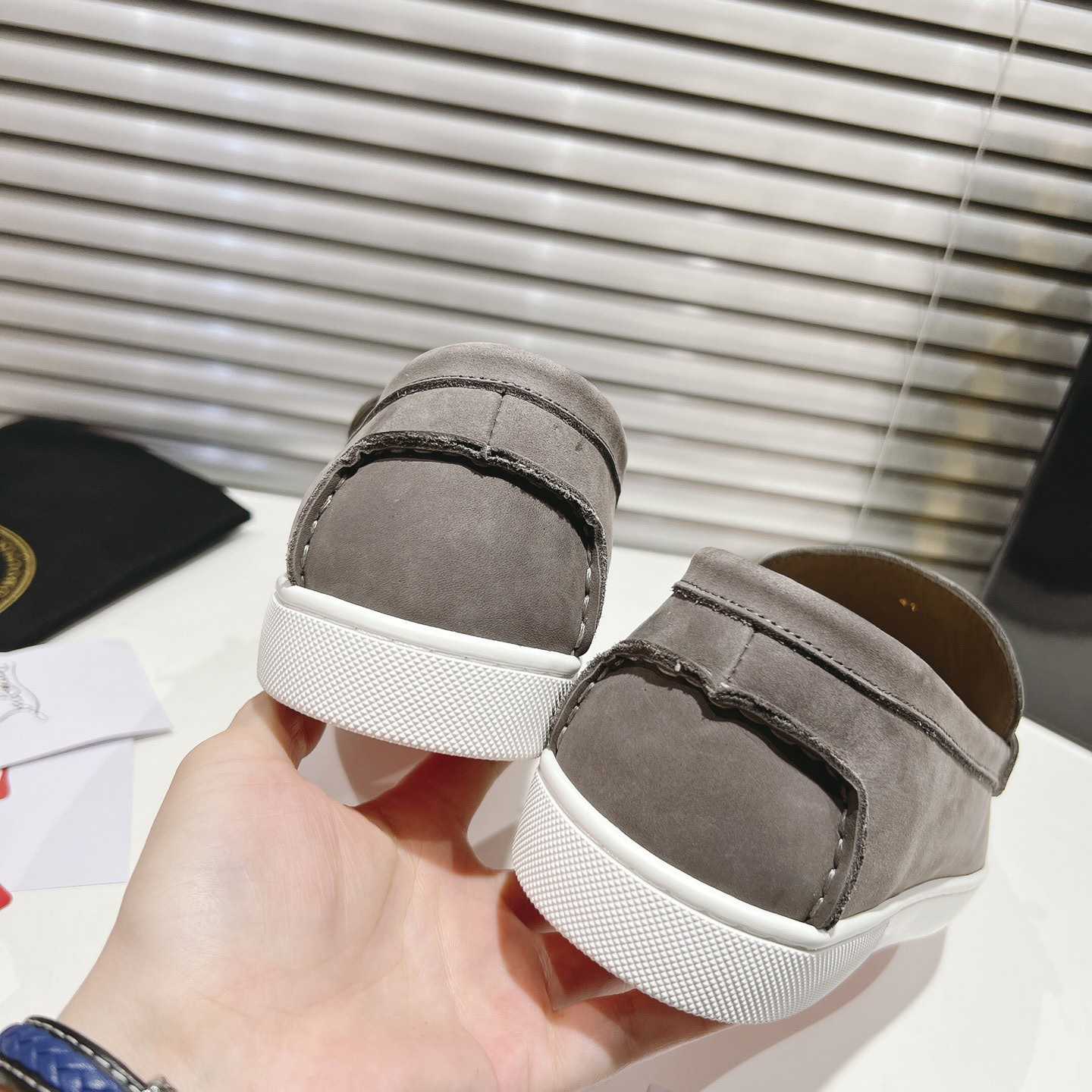 Christian Louboutin Boat Shoes - Reversed nubuck leather - EUR FASHION