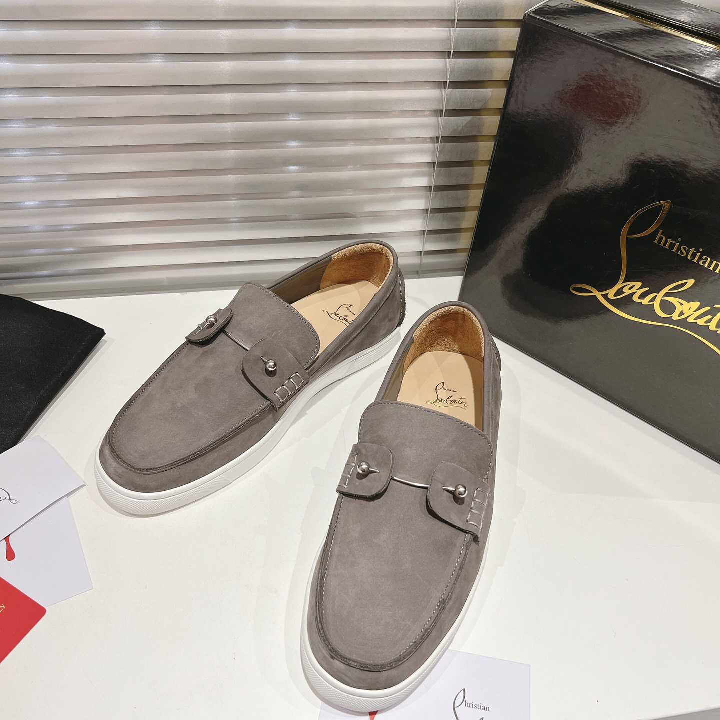 Christian Louboutin Boat Shoes - Reversed nubuck leather - EUR FASHION