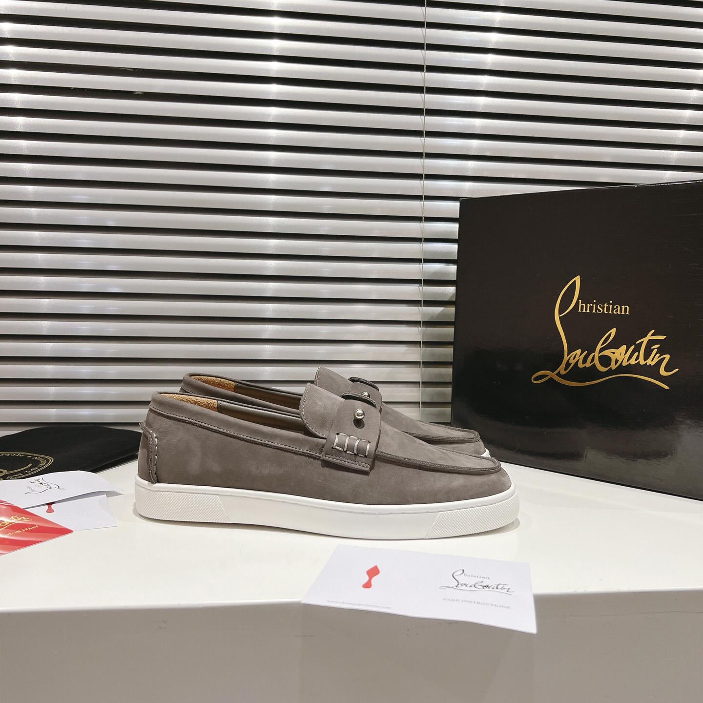 Christian Louboutin Boat Shoes - Reversed nubuck leather - EUR FASHION