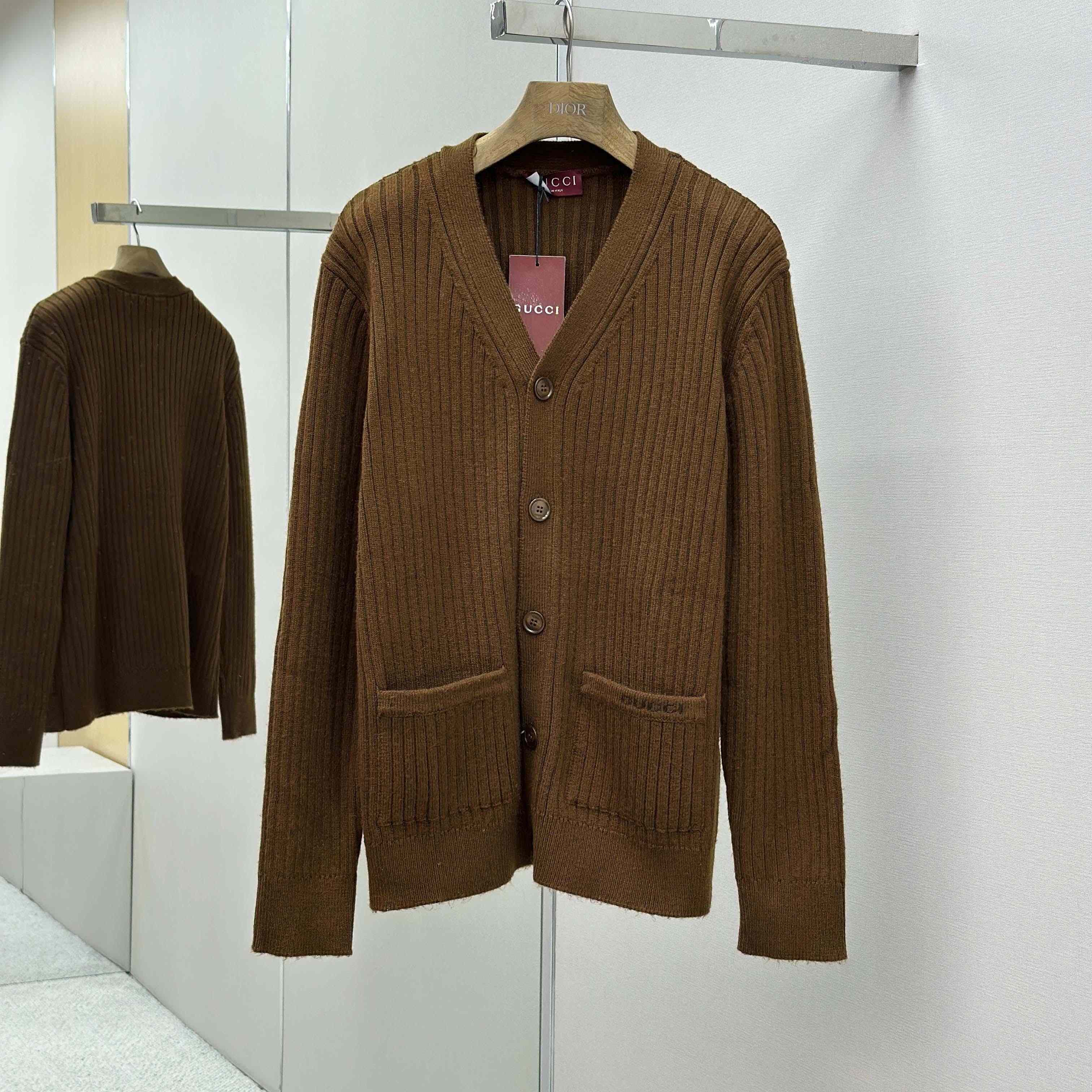 Gucci Rib Wool Cashmere Knit Cardigan - EUR FASHION
