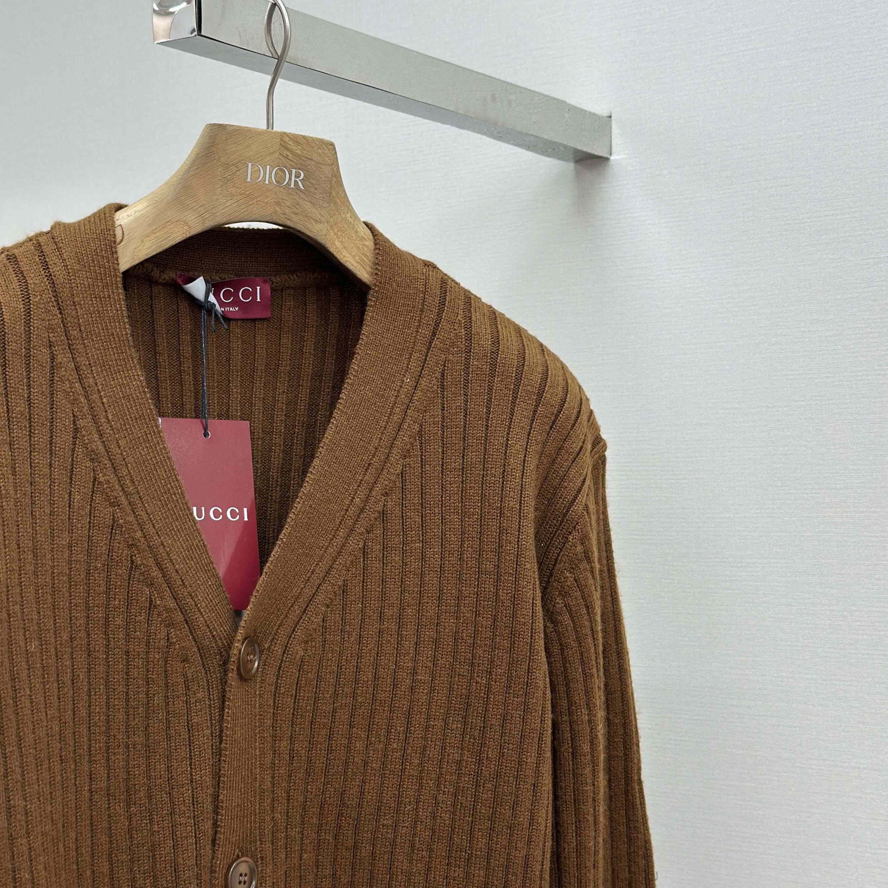 Gucci Rib Wool Cashmere Knit Cardigan - EUR FASHION
