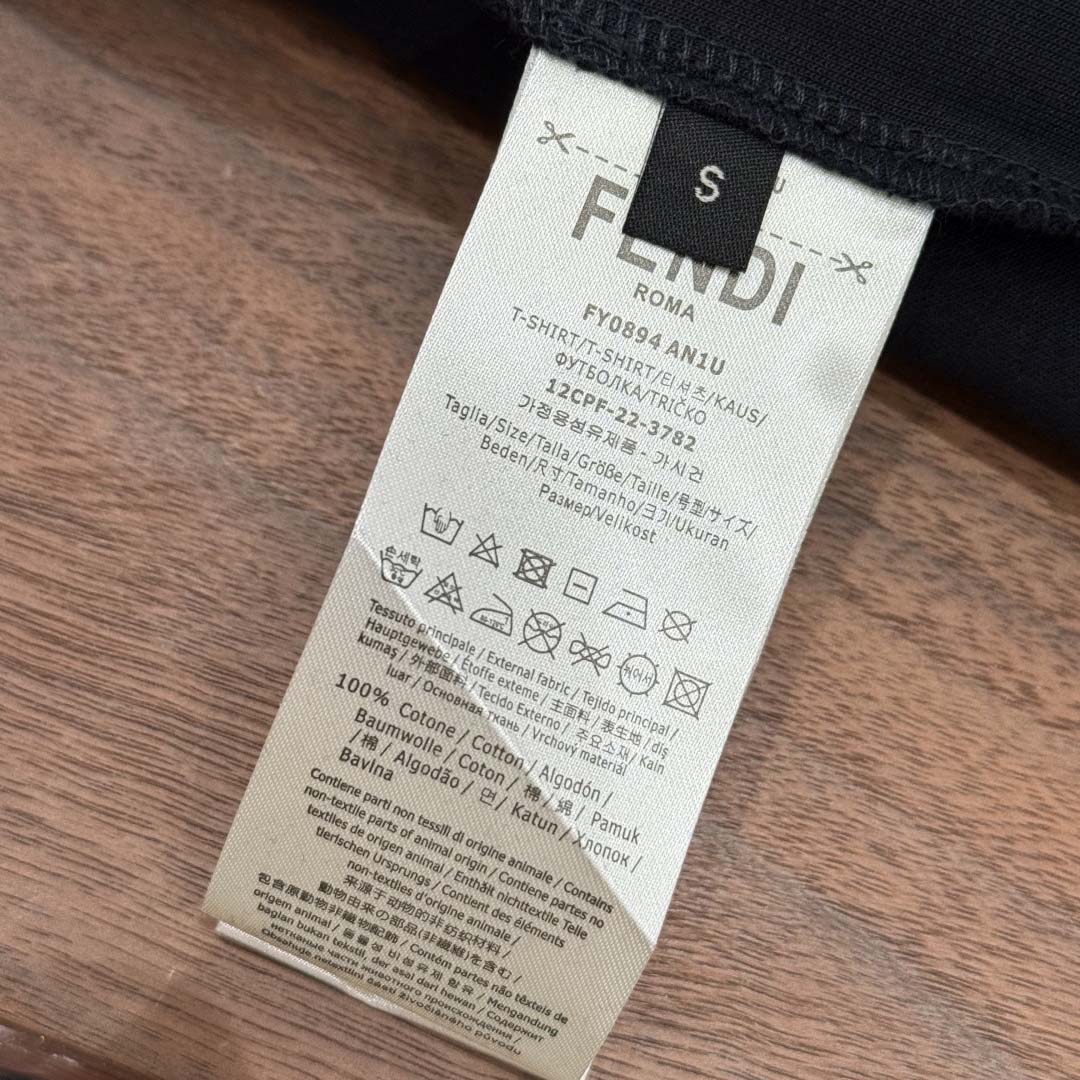 Fendi Dark Blue Cotton T-shirt - EUR FASHION