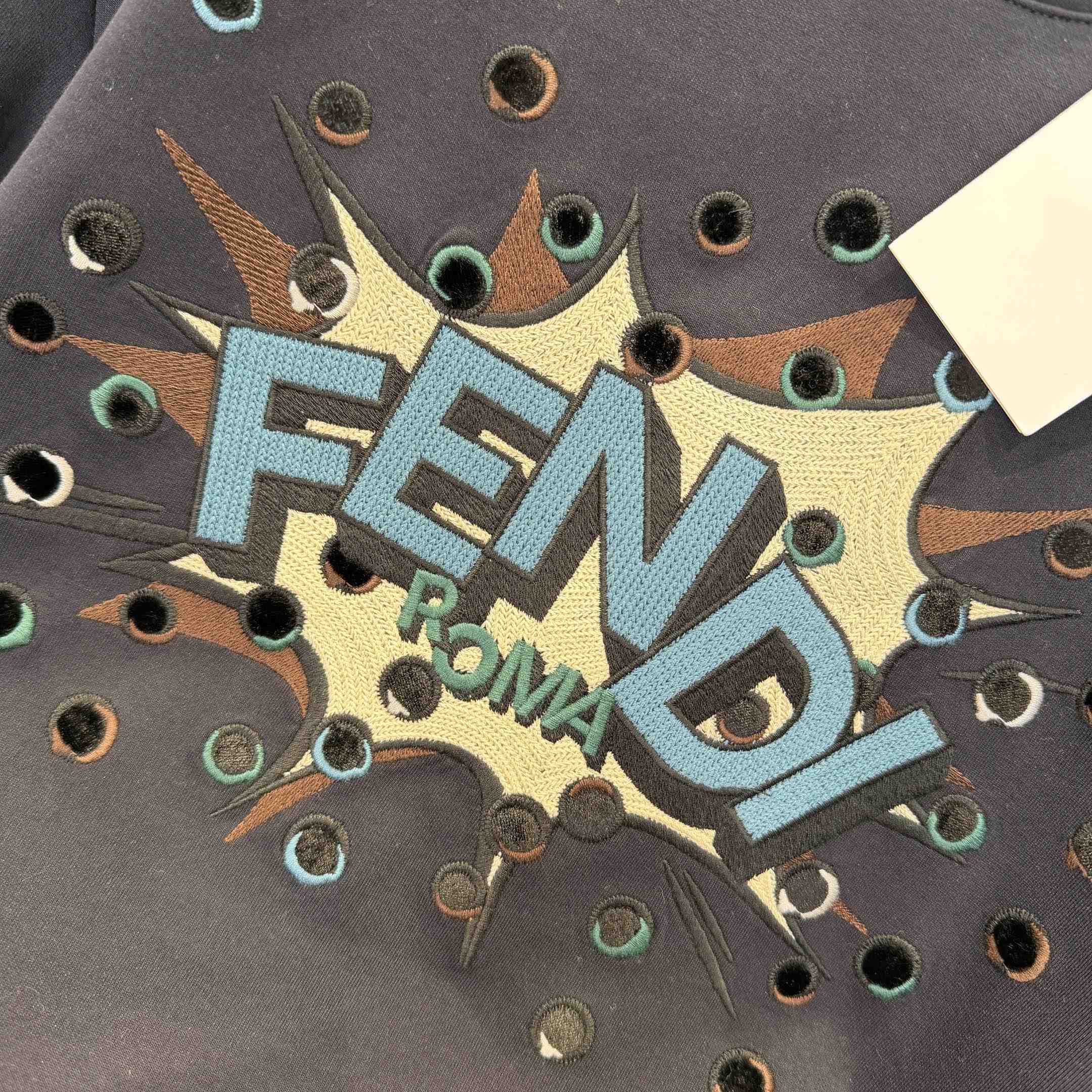 Fendi Dark Blue Cotton T-shirt - EUR FASHION