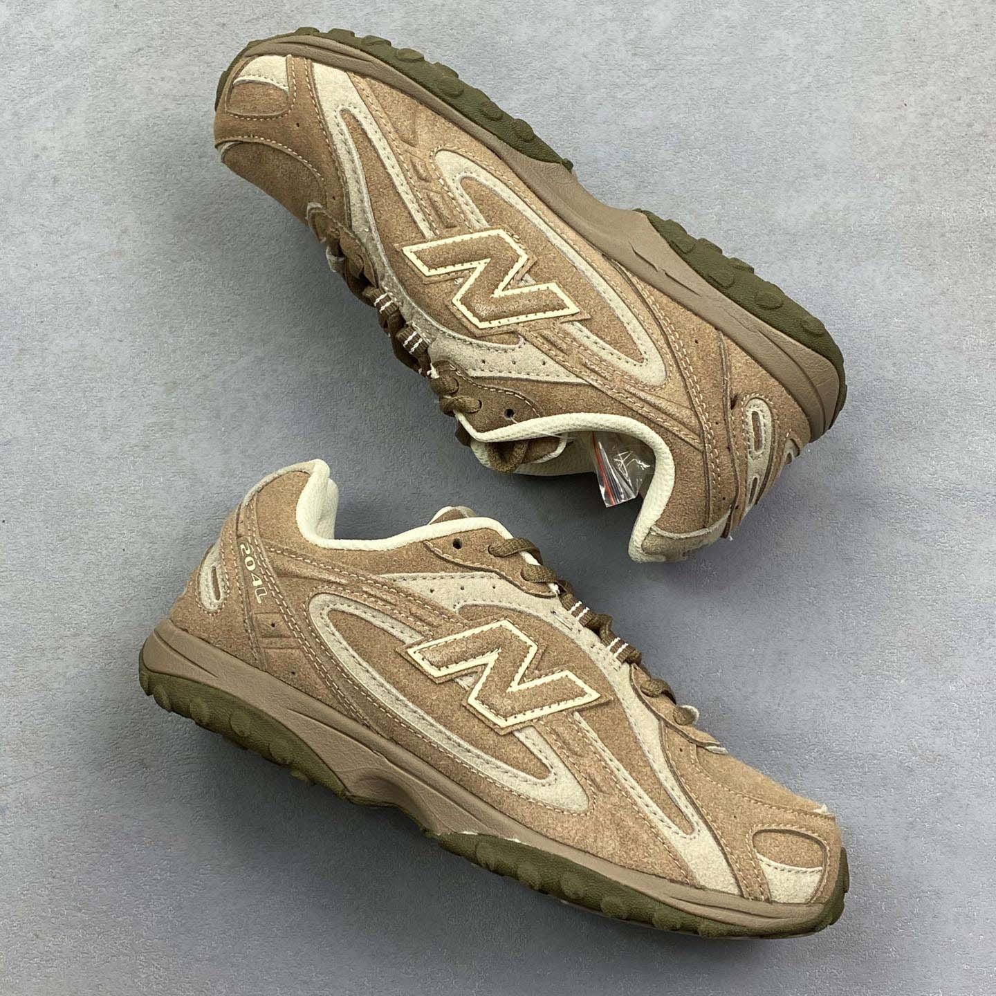 New Balance 204 Series Retro Breathable Running Shoes Light Brown U204LMMA - EUR FASHION