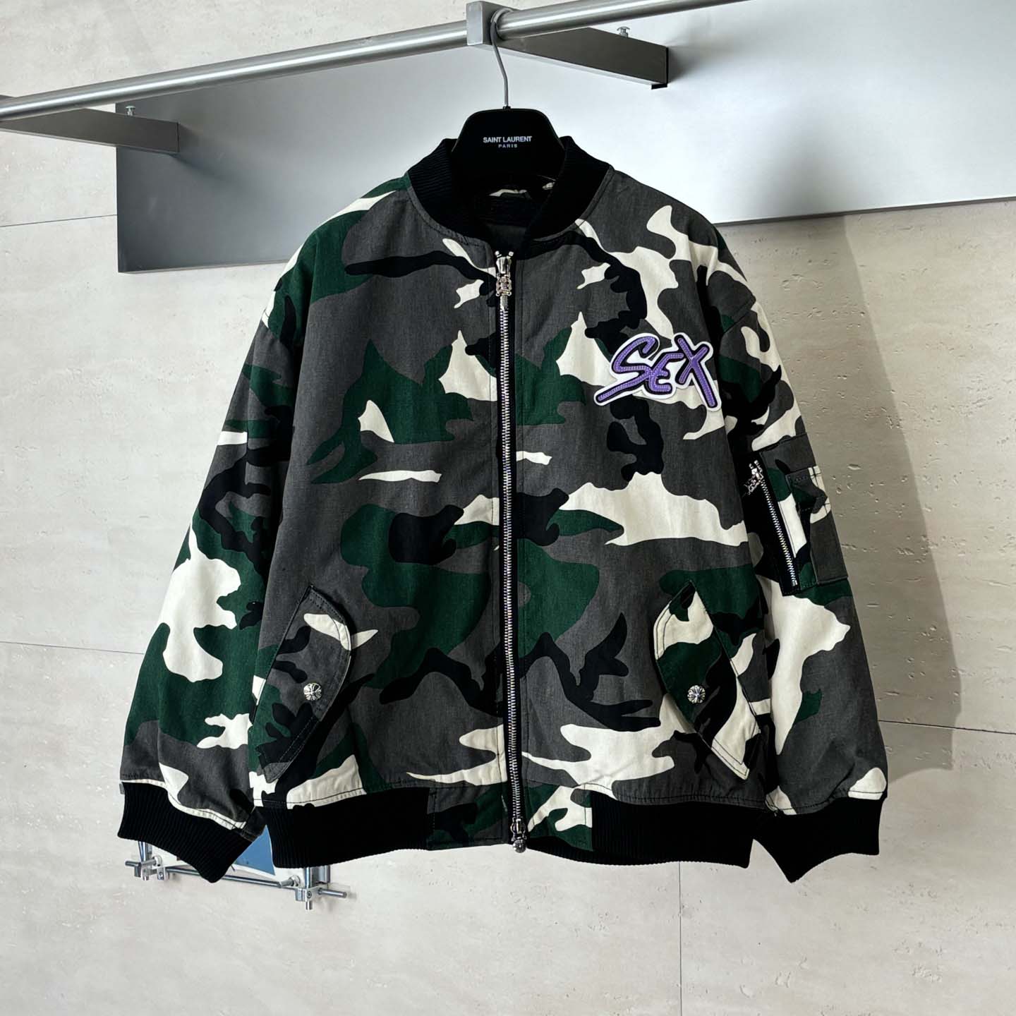 Chrome Hearts Matty Boy Desert Camouflage Sex Records Bomber Jacket - EUR FASHION