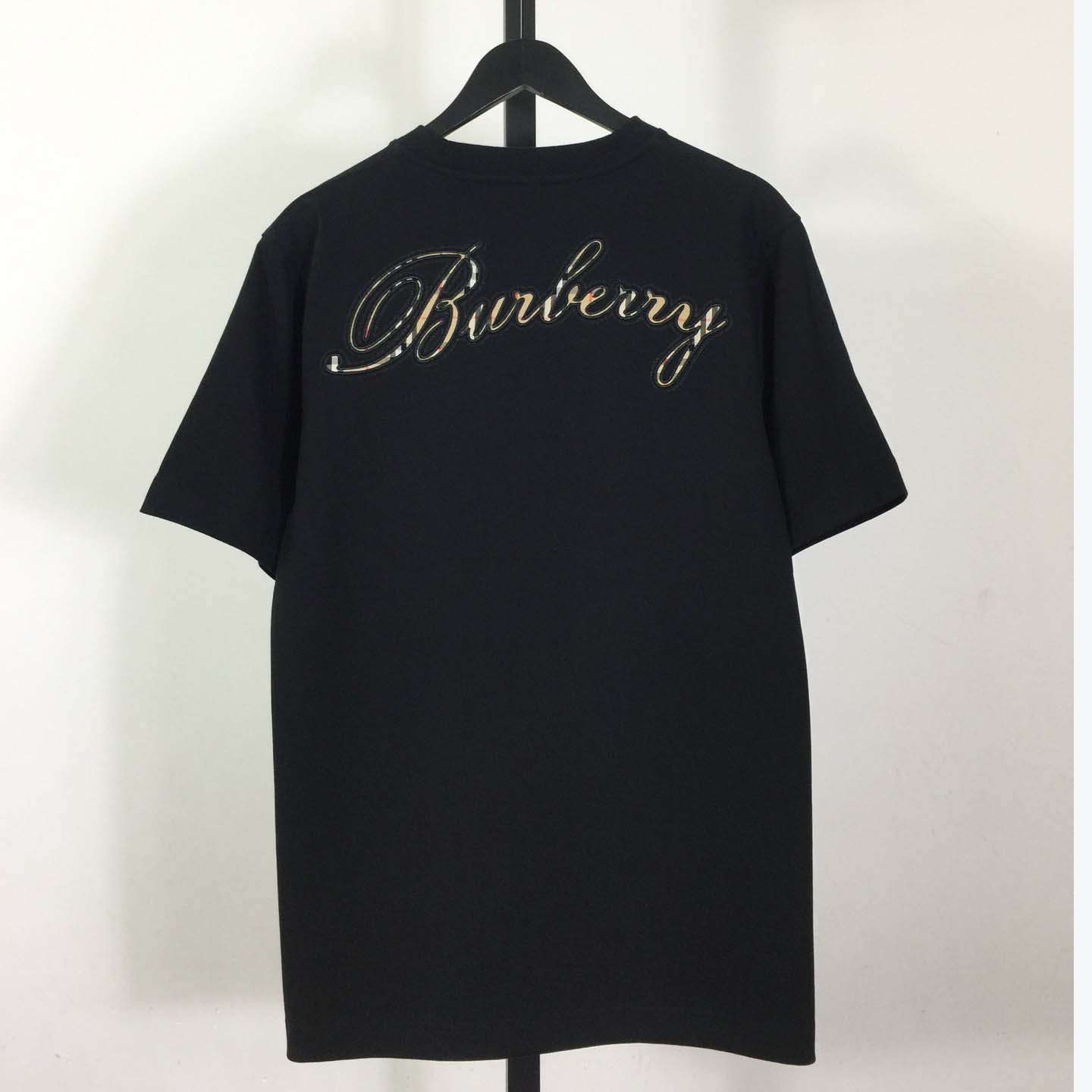 Burberry Check Cursive Logo Cotton T-shirt - EUR FASHION