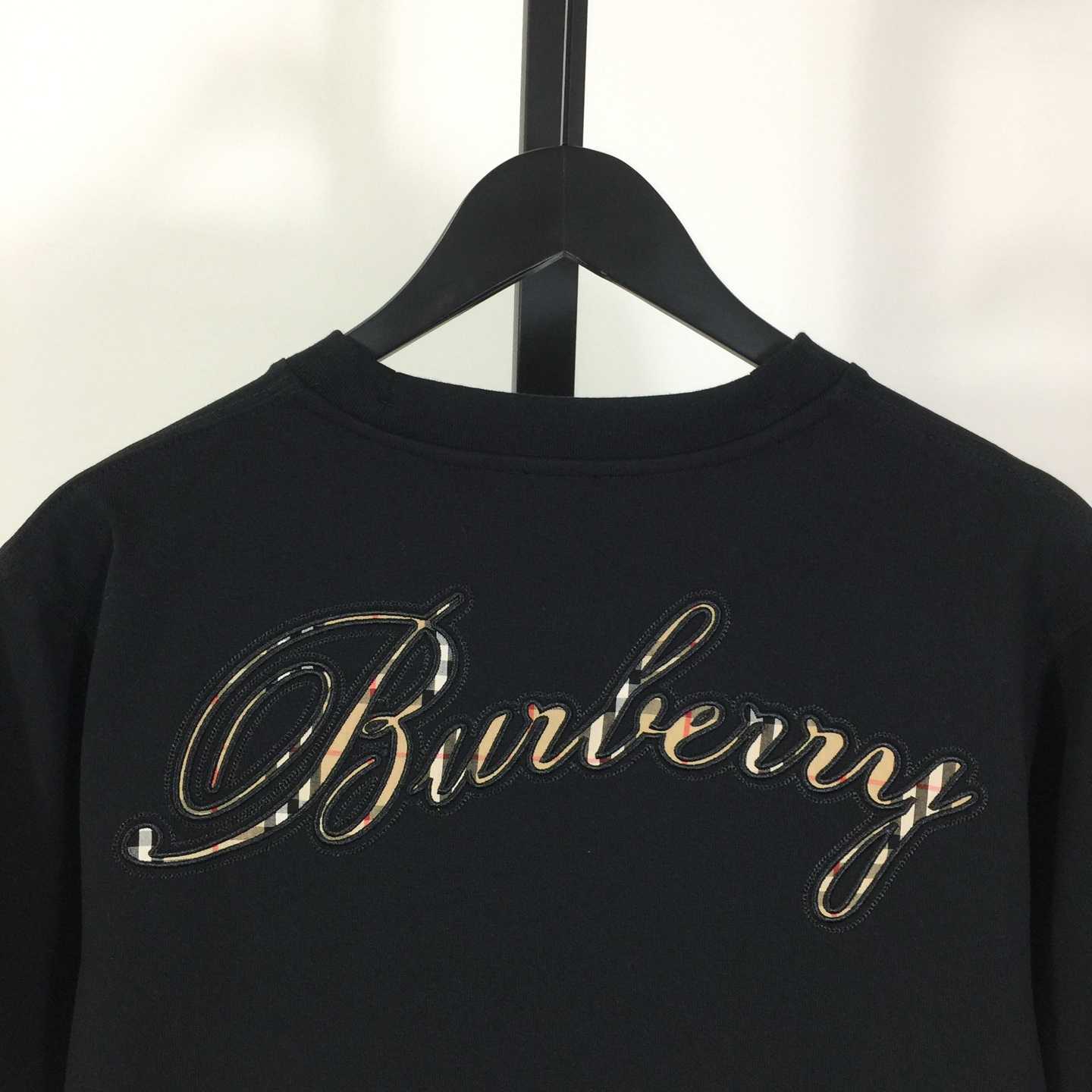 Burberry Check Cursive Logo Cotton T-shirt - EUR FASHION