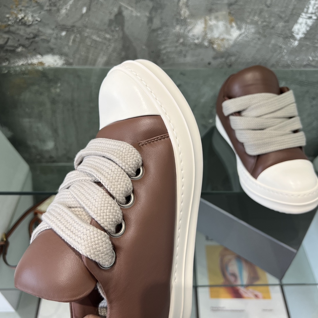 Rick Owens Lace-up Leather Sneakers  - EUR FASHION