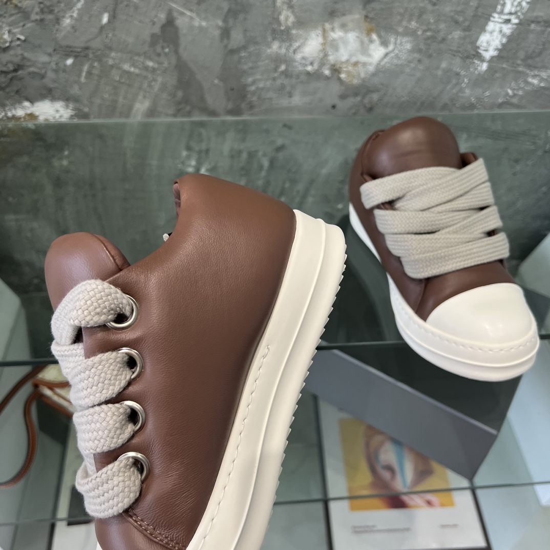 Rick Owens Lace-up Leather Sneakers  - EUR FASHION