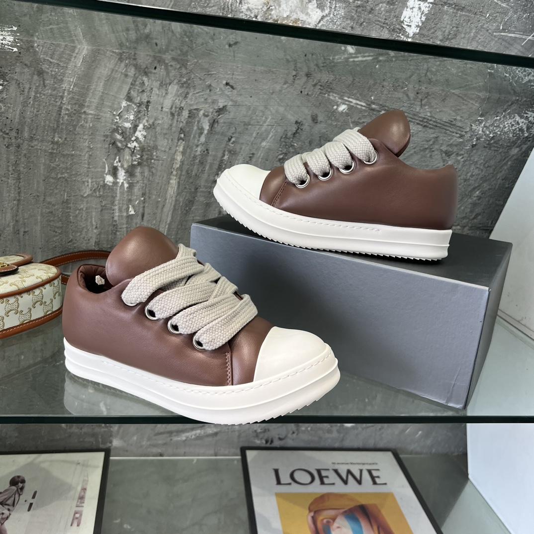 Rick Owens Lace-up Leather Sneakers  - EUR FASHION