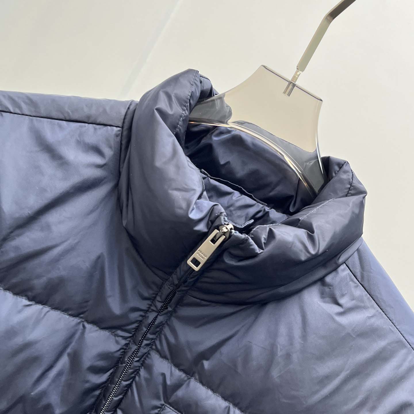 Prada Re-nylon Down Jacket In Navy Blue - EUR FASHION