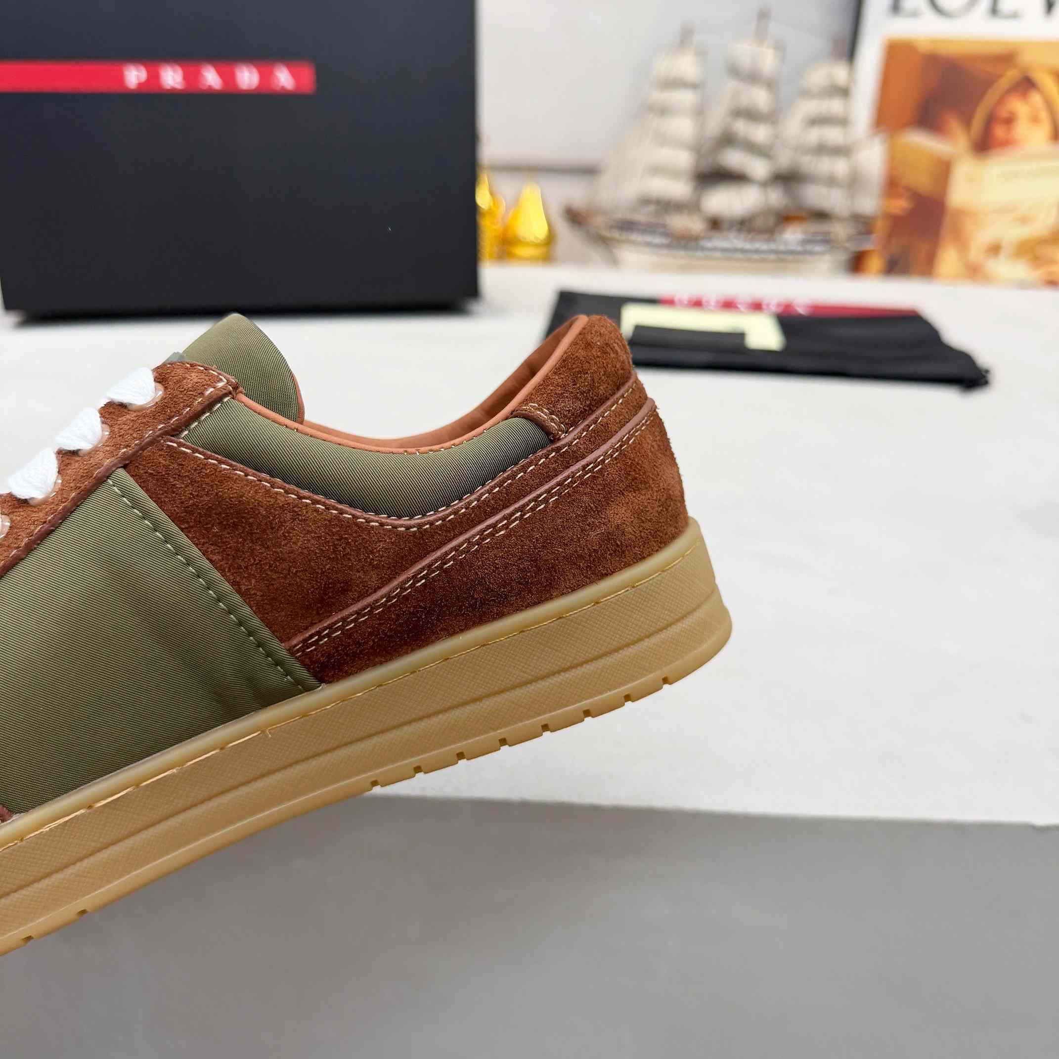 Prada Downtown Re-Nylon And Suede Sneakers - EUR FASHION