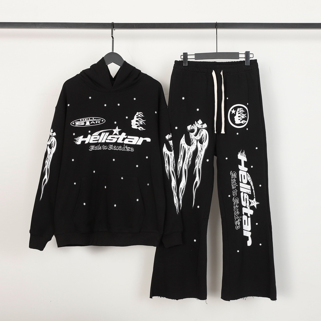 Hellstar Cotton Hoodie And Sweatpant - EUR FASHION