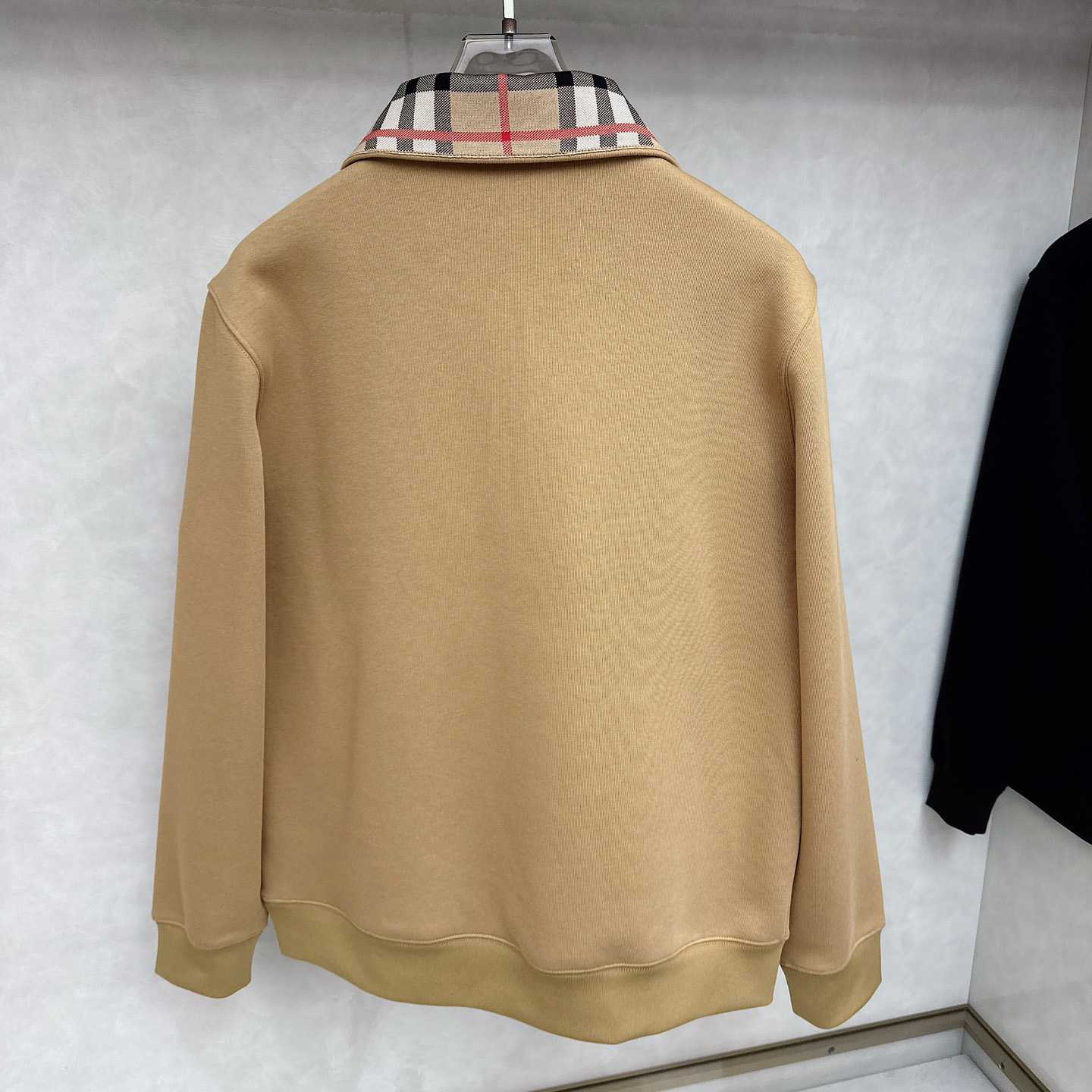Burberry Check Collar Cotton Half-zip Sweatshirt - EUR FASHION