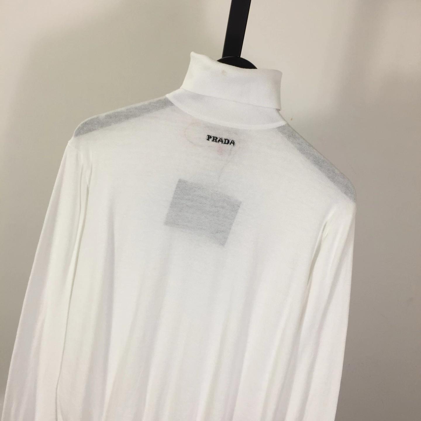 Prada White Wool Turtleneck - EUR FASHION