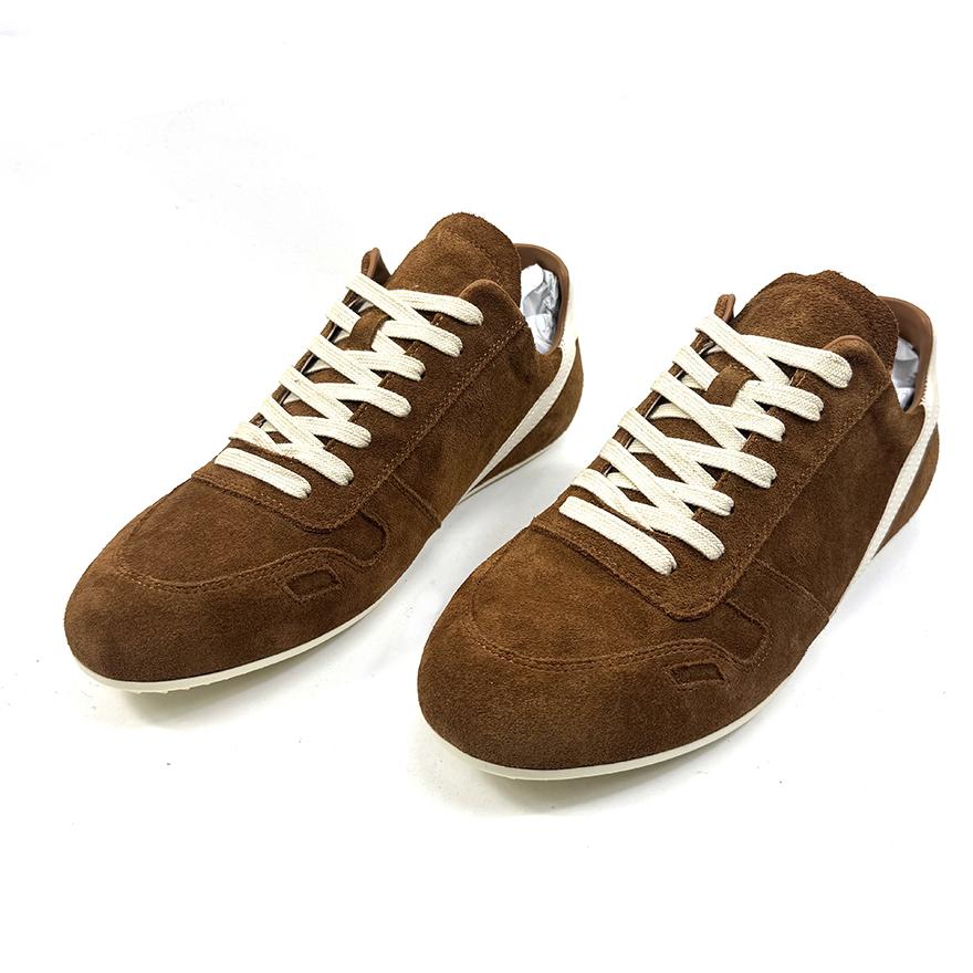 Rick Owens Minimal Sneak Suede Leather Panel Sneakers - EUR FASHION