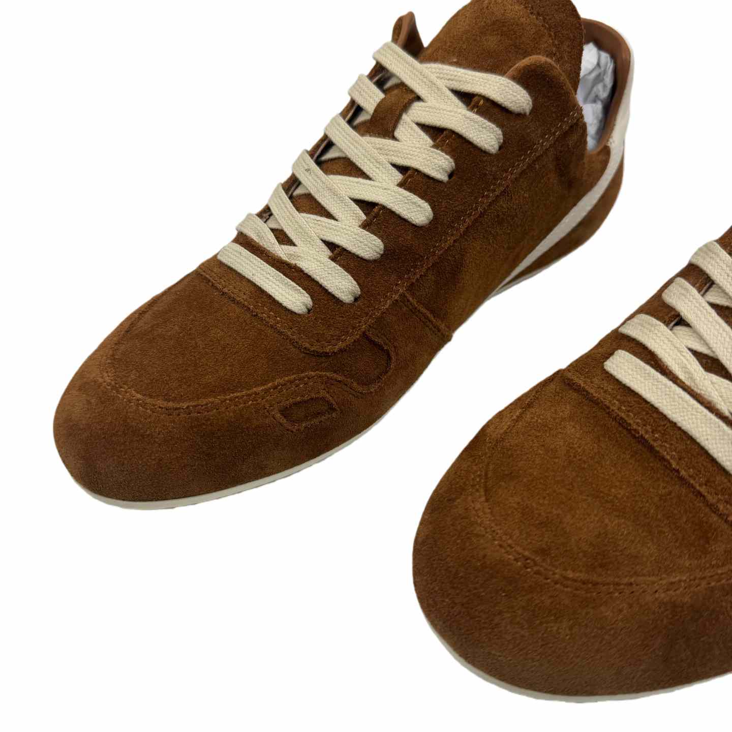 Rick Owens Minimal Sneak Suede Leather Panel Sneakers - EUR FASHION