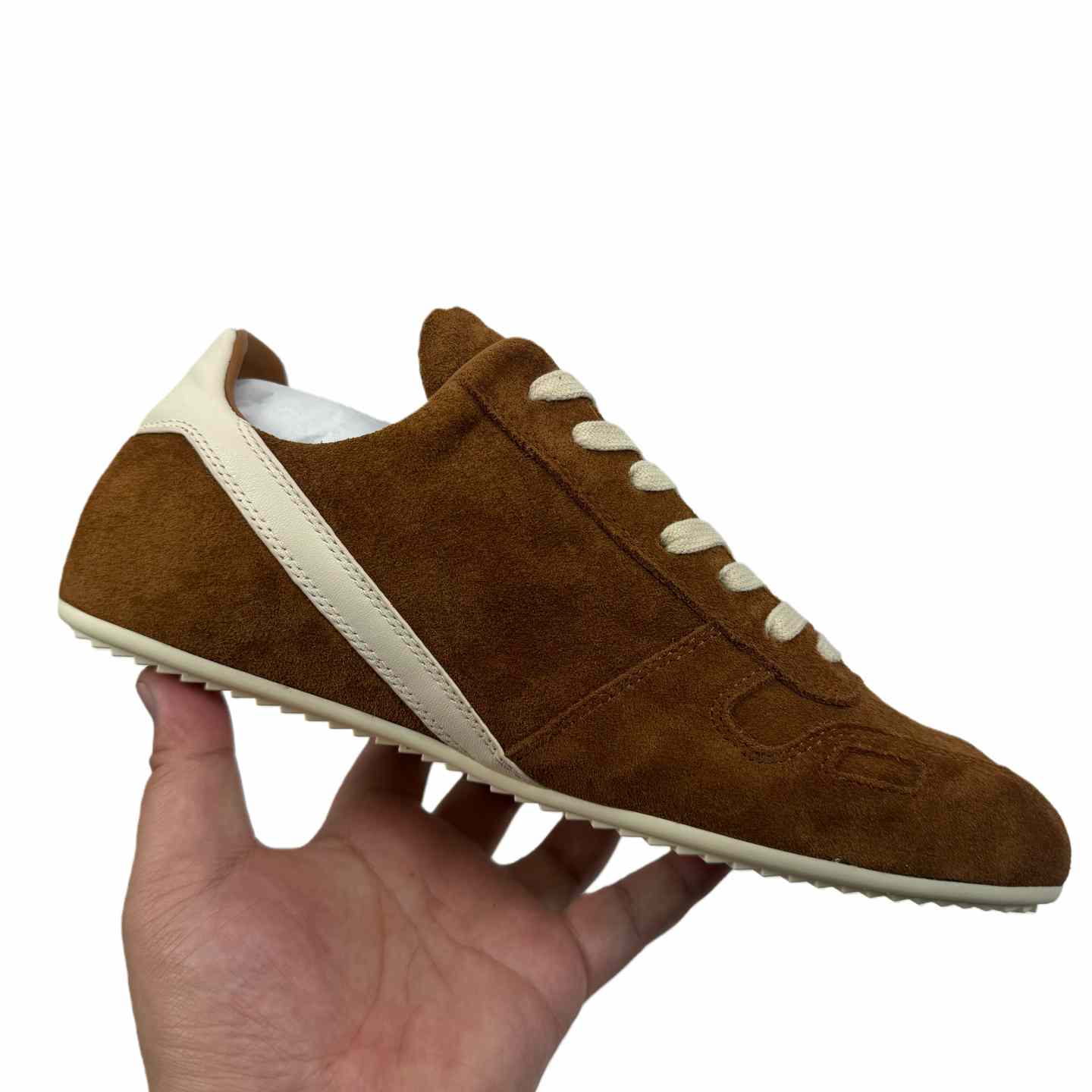 Rick Owens Minimal Sneak Suede Leather Panel Sneakers - EUR FASHION