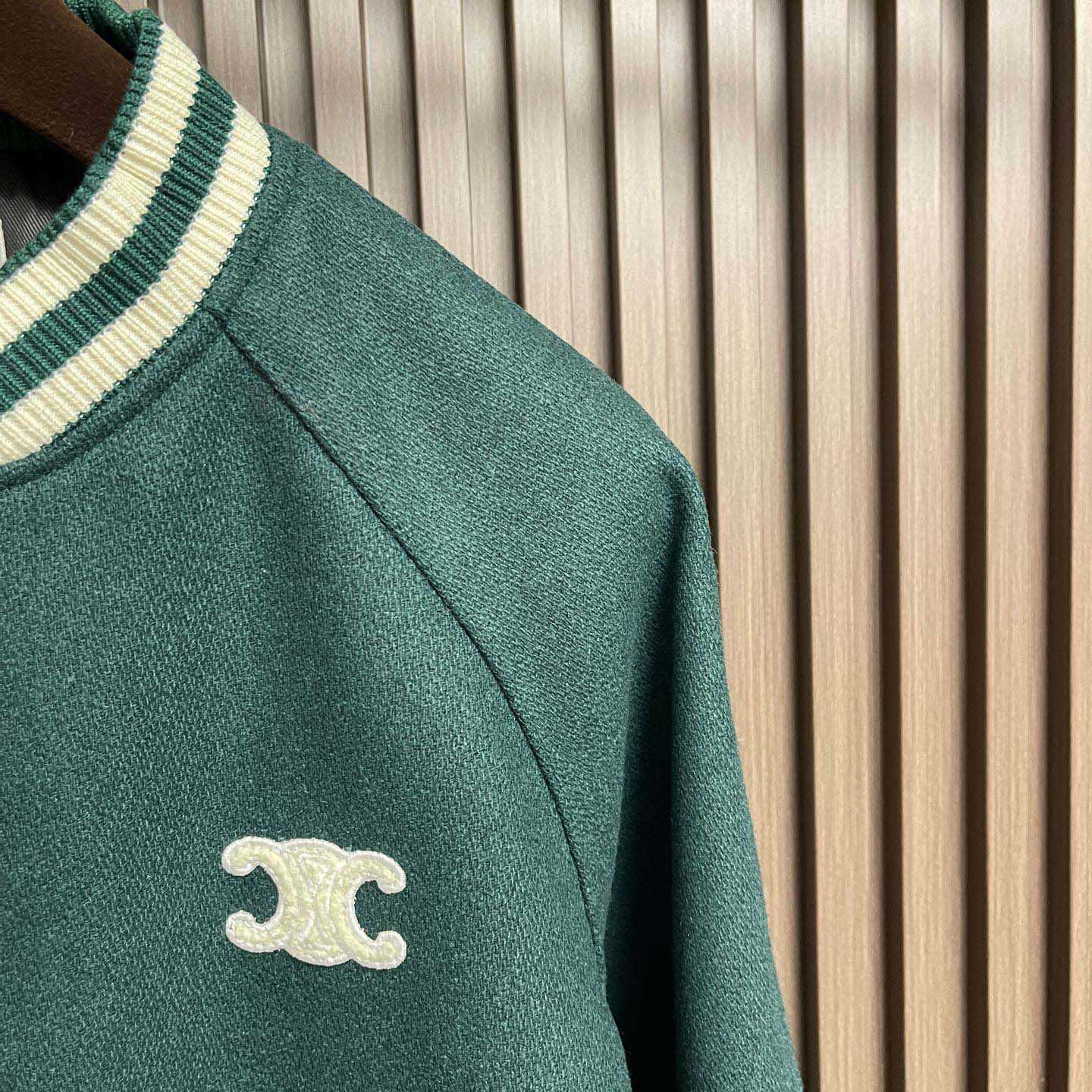 Celine Triomphe Teddy Jacket In Textured Wool - EUR FASHION